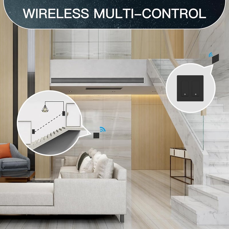 MOES 2nd Generation WiFi Smart Light Switch, Wall Switch 2.4GHz, Neutral Wire Required, Smart Life APP Remote Control, Compatible with Alexa, No Hub Required, Black 2 Gang - Image 3